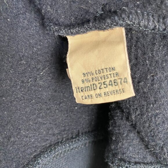 L.L Bean Men's Cotton Sweater Size 2XL Tall Navy Blue Long Sleeve 1/2 Zip Pocket - Picture 7 of 10